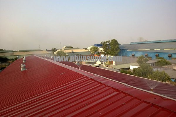 Hệ thống phun sương làm mát mái tôn hiệu quả